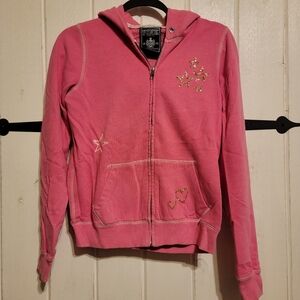 Victoria's Secret Pink Womens Hoodie Star Accents Share The Love Size Small